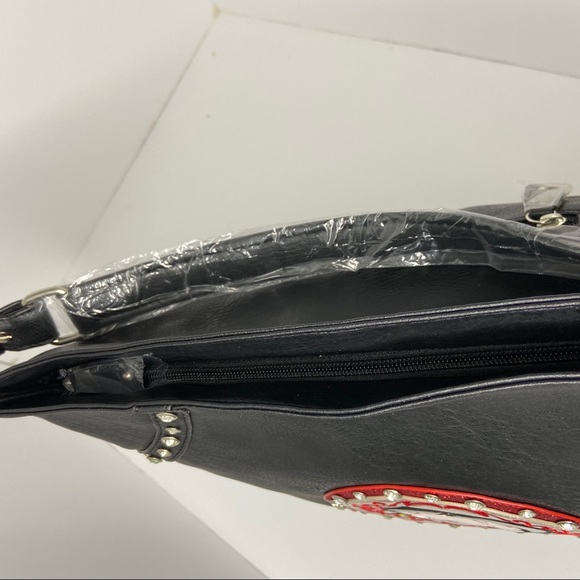 Betty Boop Black Studded Rhinestone Shoulder Bag - Picture 5 of 6